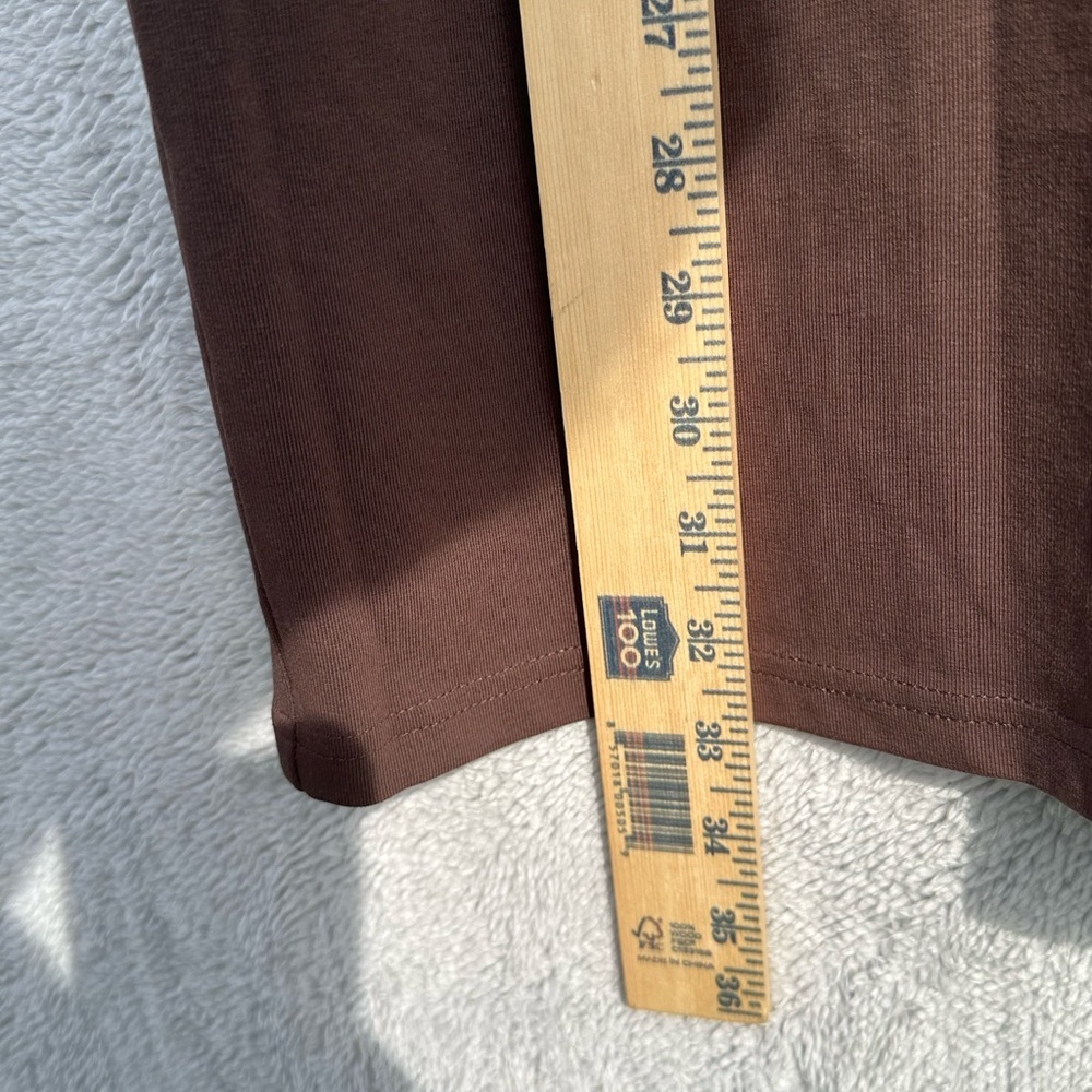 Aritzia TNA Organic Cotton Mini Tank Dress Brown Sleeveless Bodycon Size M - Picture 8 of 9